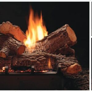 Stock Image - American Hearth - Vent-Free Multi-Sided Slope Glaze Burners and Matching Log Sets American Hearth - Stove Depot and Chimney Works