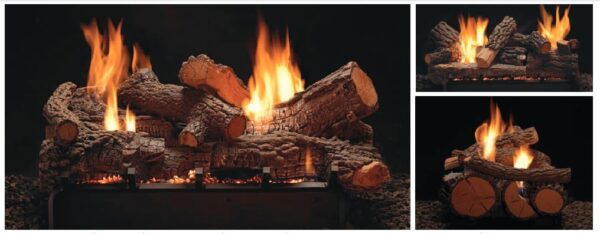 Stock Image - American Hearth - Vent-Free Multi-Sided Slope Glaze Burners and Matching Log Sets American Hearth - Stove Depot and Chimney Works