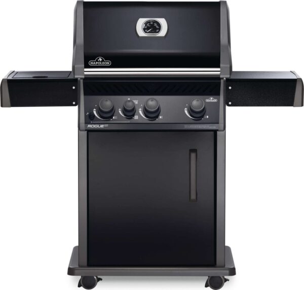 Stock Image - Napoleon - Rogue® XT 425 Natural Gas Grill with Infrared Side Burner, Black Napoleon Grill Gas Cart & Infrared Freestanding Grill - Stove Depot and Chimney Works