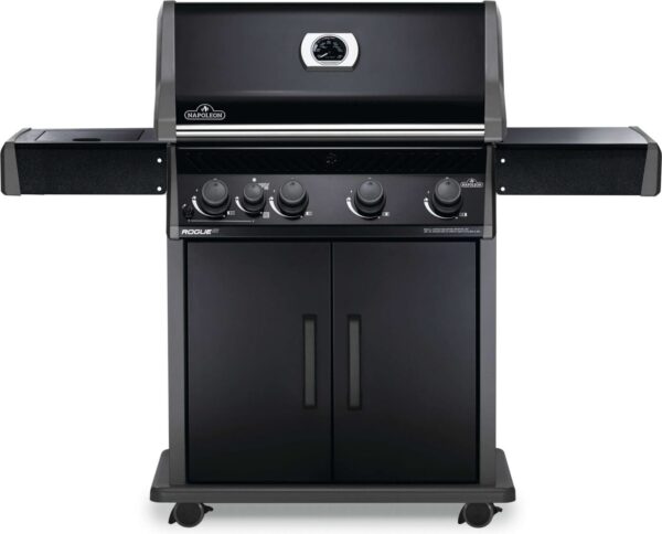 Stock Image - Napoleon - Rogue® XT 525 Natural Gas Grill with Infrared Side Burner, Black Napoleon Grill Gas Cart & Infrared Freestanding Grill - Stove Depot and Chimney Works