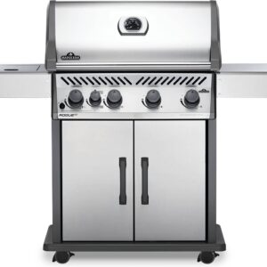 Stock Image - Napoleon - Rogue® XT 525 Propane Gas Grill with Infrared Side Burner, Stainless Steel Napoleon Grill Gas Cart & Infrared Freestanding Grill - Stove Depot and Chimney Works