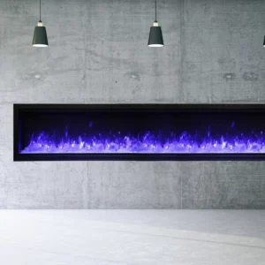 Stock Image - Amantii - Smart 100" Extra Tall Clean face Electric Built-in with black steel surround  - Stove Depot and Chimney Works