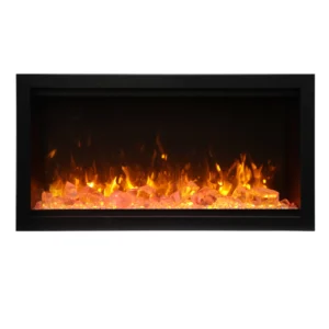 Stock Image - Amantii - Smart 34" Extra Tall Clean face Electric Built-in with black steel surround  - Stove Depot and Chimney Works
