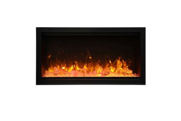 Stock Image - Amantii - Smart 34" Extra Tall Clean face Electric Built-in with black steel surround  - Stove Depot and Chimney Works