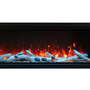 Stock Image - Amantii - Smart 60" Extra Tall Clean face Electric Built-in with black steel surround  - Stove Depot and Chimney Works