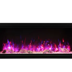Stock Image - Amantii - Smart 50" Extra Tall Clean face Electric Built-in with black steel surround  - Stove Depot and Chimney Works
