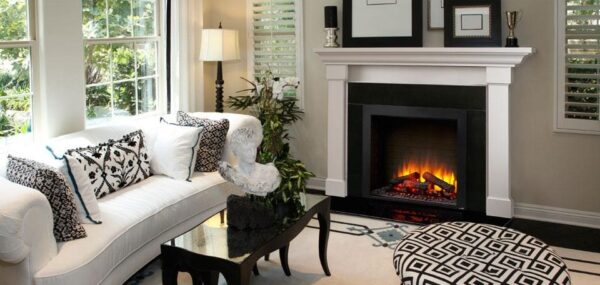 Stock Image - SimpliFire Built-In Electric Fireplace SimpliFire Electric Fireplace - Stove Depot and Chimney Works