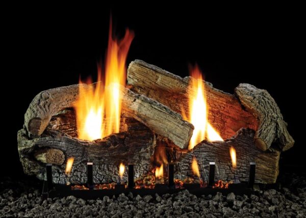 Stock Image - American Hearth - Vented Slope Glaze Burners and Matching Log Sets American Hearth - Stove Depot and Chimney Works