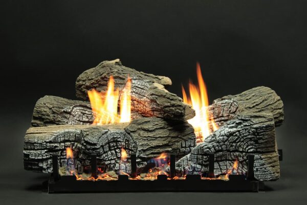 Stock Image - American Hearth - Vent-Free Slope Glaze Burners and Matching Log Sets American Hearth - Stove Depot and Chimney Works
