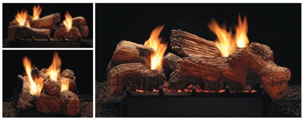 Stock Image - American Hearth - Vent-Free Multi-Sided Slope Glaze Burners and Matching Log Sets American Hearth - Stove Depot and Chimney Works