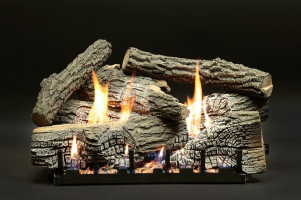 Stock Image - American Hearth - Vent-Free Slope Glaze Burners and Matching Log Sets American Hearth - Stove Depot and Chimney Works