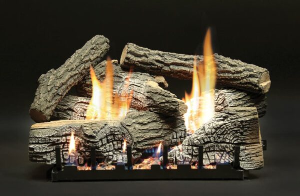 Stock Image - American Hearth - Vented Slope Glaze Burners and Matching Log Sets American Hearth - Stove Depot and Chimney Works