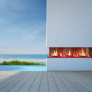 Stock Image - Flare - Outdoor Left Corner Flare Fireplaces Gas Corner Fireplace & Outdoor Fire - Stove Depot and Chimney Works