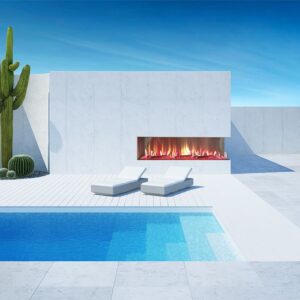 Stock Image - Flare - Outdoor Right Corner Flare Fireplaces Gas Corner Fireplace & Outdoor Fire - Stove Depot and Chimney Works