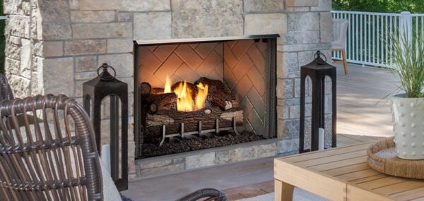 Stock Image - Outdoor Lifestyles Vesper Gas Fireplace Outdoor Lifestyles Gas Fireplace & Outdoor Fire - Stove Depot and Chimney Works