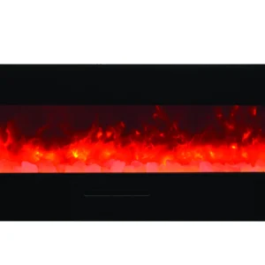 Stock Image - Amantii - Smart 60" Flush Mount fireplace with Black Glass Surround, Log set  - Stove Depot and Chimney Works