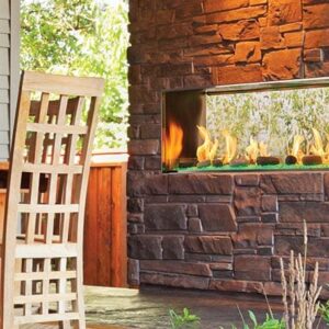 Stock Image - Outdoor Lifestyles Lanai See-Through Gas Fireplace Outdoor Lifestyles Gas Fireplace & Outdoor Fire - Stove Depot and Chimney Works