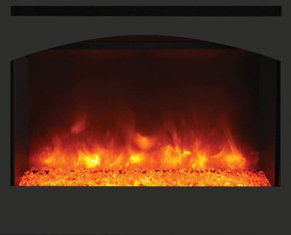 Stock Image - Amantii - 31" Zero Clearance Fireplace with 32" x28" Arch Steel Surround  - Stove Depot and Chimney Works