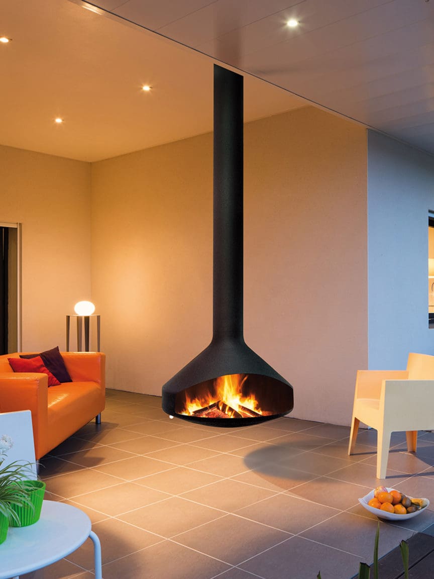 Stock Image - European Home Ergofocus Open Outdoor Wood Fireplace European Home Outdoor Fireplaces - Stove Depot and Chimney Works