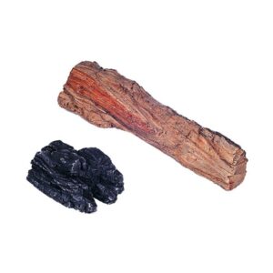 Stock Image - Rasmussen - Charred Chunk Kits Rasmussen Gas Log Set & Burner - Stove Depot and Chimney Works
