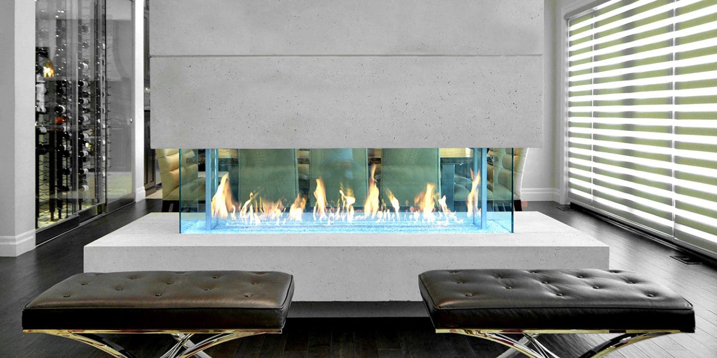 Stock Image - DaVinci Custom Fireplaces - DaVinci Collection - Island Linear Gas Fireplace DaVinci Gas Linear Fireplace & Outdoor Fire - Stove Depot and Chimney Works