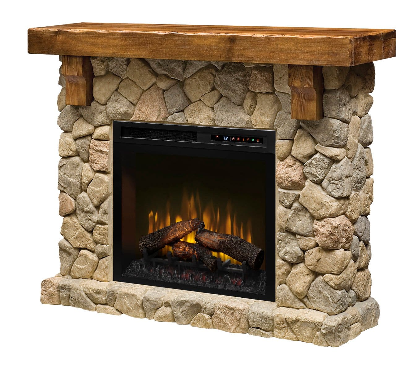 Stock Image - Dimplex - Fieldstone Mantel with Nova Electric Firebox Dimplex - Stove Depot and Chimney Works