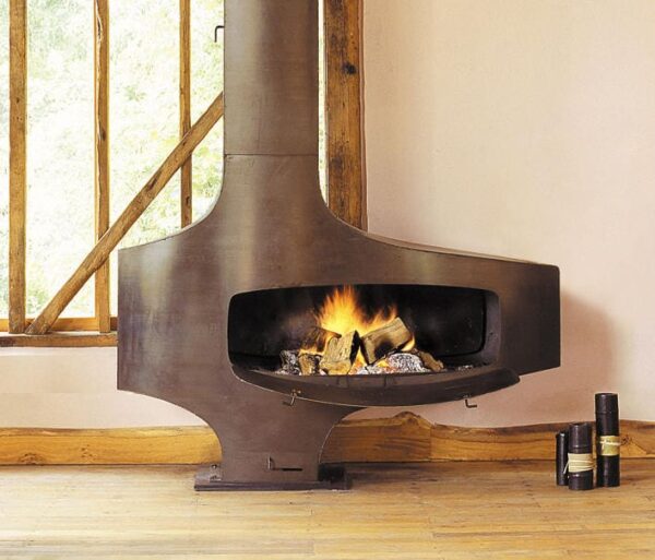 Stock Image - European Home - Heterofocus 1400 European Home Wood Chimnee Fireplace & Island Fireplace - Stove Depot and Chimney Works