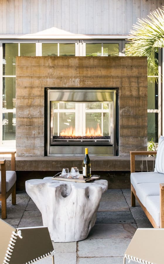 Stock Image - Montigo Outdoor HL38SVO Montigo Gas Contemporary & See-Thru & Traditional Fireplace & Outdoor Fire - Stove Depot and Chimney Works