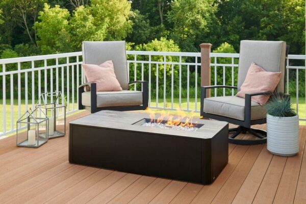 Stock Image - The Outdoor GreatRoom - Kinney Rectangular Gas Fire Pit Table The Outdoor Greatroom Company Gas Fire Table - Stove Depot and Chimney Works