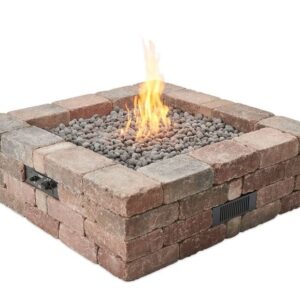 Stock Image - The Outdoor GreatRoom - Bronson Block Square Gas Fire Pit Kit The Outdoor Greatroom Company Gas Fire Table - Stove Depot and Chimney Works