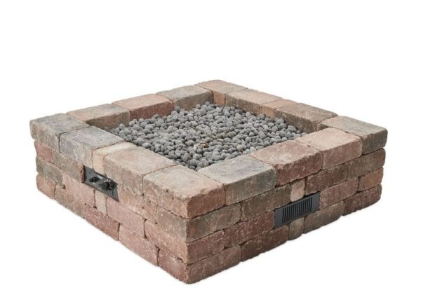 Stock Image - The Outdoor GreatRoom - Bronson Block Square Gas Fire Pit Kit The Outdoor Greatroom Company Gas Fire Table - Stove Depot and Chimney Works