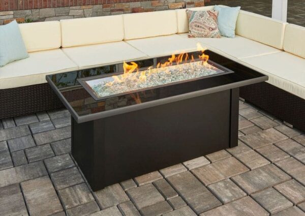 Stock Image - The Outdoor GreatRoom - Monte Carlo Linear Gas Fire Pit Table The Outdoor Greatroom Company Gas Fire Table - Stove Depot and Chimney Works