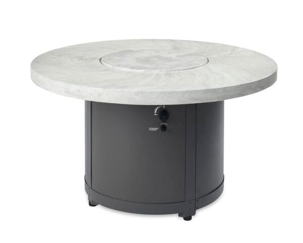 Stock Image - The Outdoor GreatRoom - White Onyx Beacon Round Gas Fire Pit Table The Outdoor Greatroom Company Gas Fire Table - Stove Depot and Chimney Works