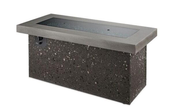 Stock Image - The Outdoor GreatRoom - Grey Key Largo Linear Gas Fire Pit Table The Outdoor Greatroom Company Gas Fire Table - Stove Depot and Chimney Works