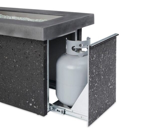 Stock Image - The Outdoor GreatRoom - Grey Key Largo Linear Gas Fire Pit Table The Outdoor Greatroom Company Gas Fire Table - Stove Depot and Chimney Works