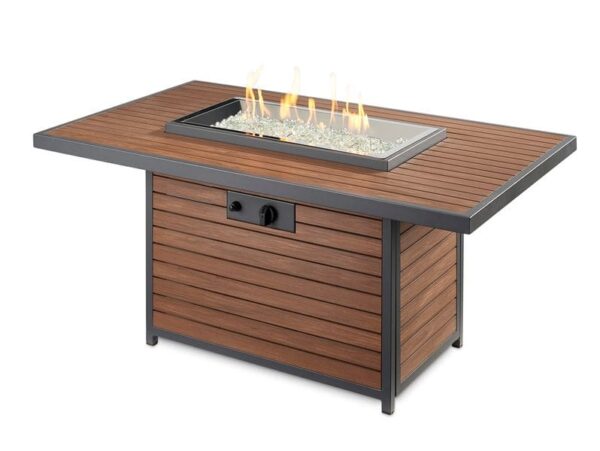 Stock Image - The Outdoor GreatRoom - Kenwood Rectangular Chat Height Gas Fire Pit Table The Outdoor Greatroom Company Gas Fire Table - Stove Depot and Chimney Works