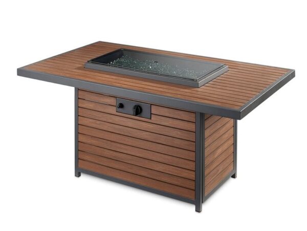 Stock Image - The Outdoor GreatRoom - Kenwood Rectangular Chat Height Gas Fire Pit Table The Outdoor Greatroom Company Gas Fire Table - Stove Depot and Chimney Works