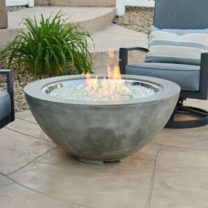 Stock Image - The Outdoor GreatRoom - Natural Grey Cove 42" Round Gas Fire Pit Bowl The Outdoor Greatroom Company Gas Fire Table - Stove Depot and Chimney Works