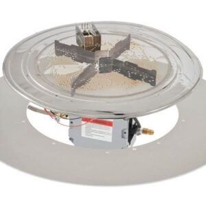 Stock Image - The Outdoor GreatRoom - 20" Round Crystal Fire Plus Gas Burner Insert and Plate Kit with Direct Spark Ignition (LP) The Outdoor Greatroom Company Gas Burner Insert - Stove Depot and Chimney Works