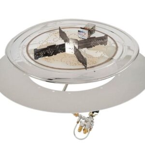 Stock Image - The Outdoor GreatRoom - 20" Round Crystal Fire Plus Gas Burner Insert and Plate Kit The Outdoor Greatroom Company Gas Burner Insert - Stove Depot and Chimney Works