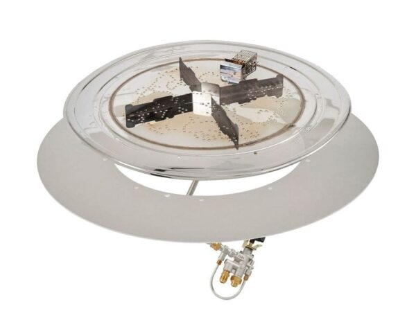 Stock Image - The Outdoor GreatRoom - 20" Round Crystal Fire Plus Gas Burner Insert and Plate Kit The Outdoor Greatroom Company Gas Burner Insert - Stove Depot and Chimney Works