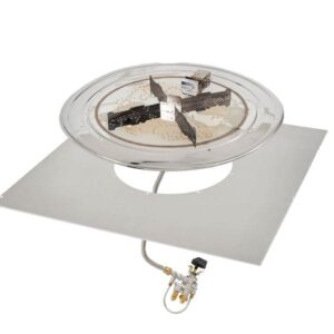 Stock Image - The Outdoor GreatRoom - 24" x 24" Square Crystal Fire Plus Gas Burner Insert and Plate Kit The Outdoor Greatroom Company Gas Burner Insert - Stove Depot and Chimney Works