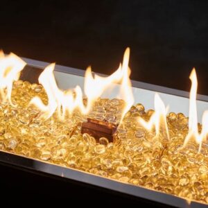 Stock Image - The Outdoor GreatRoom - 12" x 108" Linear Crystal Fire Plus Gas Burner with Direct Spark Ignition (NG) The Outdoor Greatroom Company Gas Burner - Stove Depot and Chimney Works