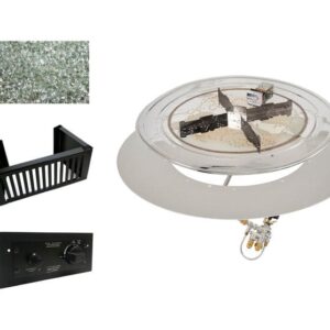 Stock Image - The Outdoor GreatRoom - 24" Round Do-it-Yourself Crystal Fire Plus Gas Burner Kit The Outdoor Greatroom Company Gas Burner - Stove Depot and Chimney Works