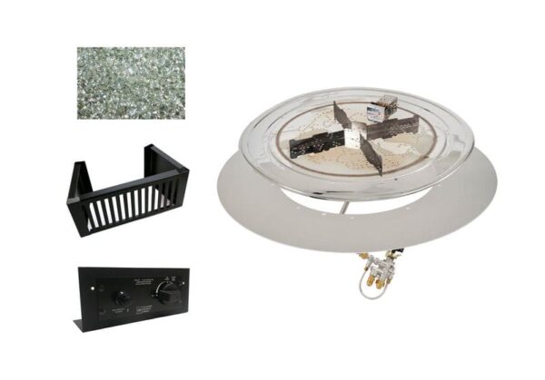 Stock Image - The Outdoor GreatRoom - 24" Round Do-it-Yourself Crystal Fire Plus Gas Burner Kit The Outdoor Greatroom Company Gas Burner - Stove Depot and Chimney Works