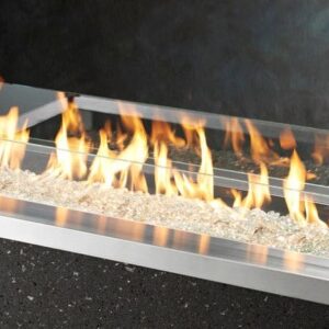 Stock Image - The Outdoor GreatRoom -  12" x 42" Linear Glass Wind Guard The Outdoor Greatroom Company Fire Pit Accessory - Stove Depot and Chimney Works