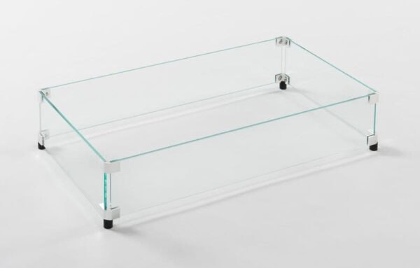 Stock Image - The Outdoor GreatRoom -  12" x 24" Rectangular Glass Wind Guard The Outdoor Greatroom Company Fire Pit Accessory - Stove Depot and Chimney Works