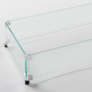 Stock Image - The Outdoor GreatRoom -  12" x 96" Linear Glass Wind Guard The Outdoor Greatroom Company Fire Pit Accessory - Stove Depot and Chimney Works