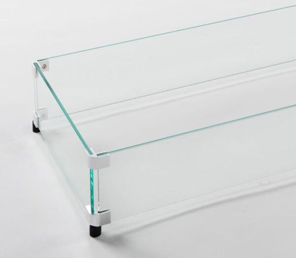 Stock Image - The Outdoor GreatRoom -  12" x 96" Linear Glass Wind Guard The Outdoor Greatroom Company Fire Pit Accessory - Stove Depot and Chimney Works
