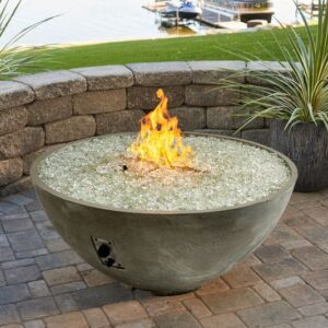 Stock Image - The Outdoor GreatRoom - Natural Grey Cove Edge 42" Round Gas Fire Pit Bowl The Outdoor Greatroom Company Gas Fire Table - Stove Depot and Chimney Works